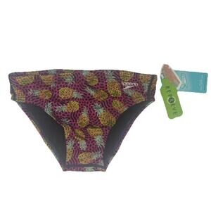 Speedo Pineapple Party Swim Briefs Mens 28 Eco Endurance NWT Training Suit